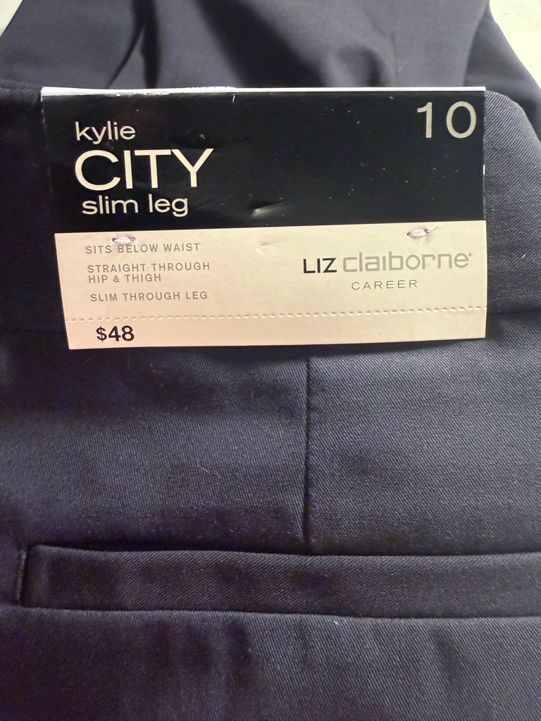 Liz Claiborne Navy Slim Leg Career Pants